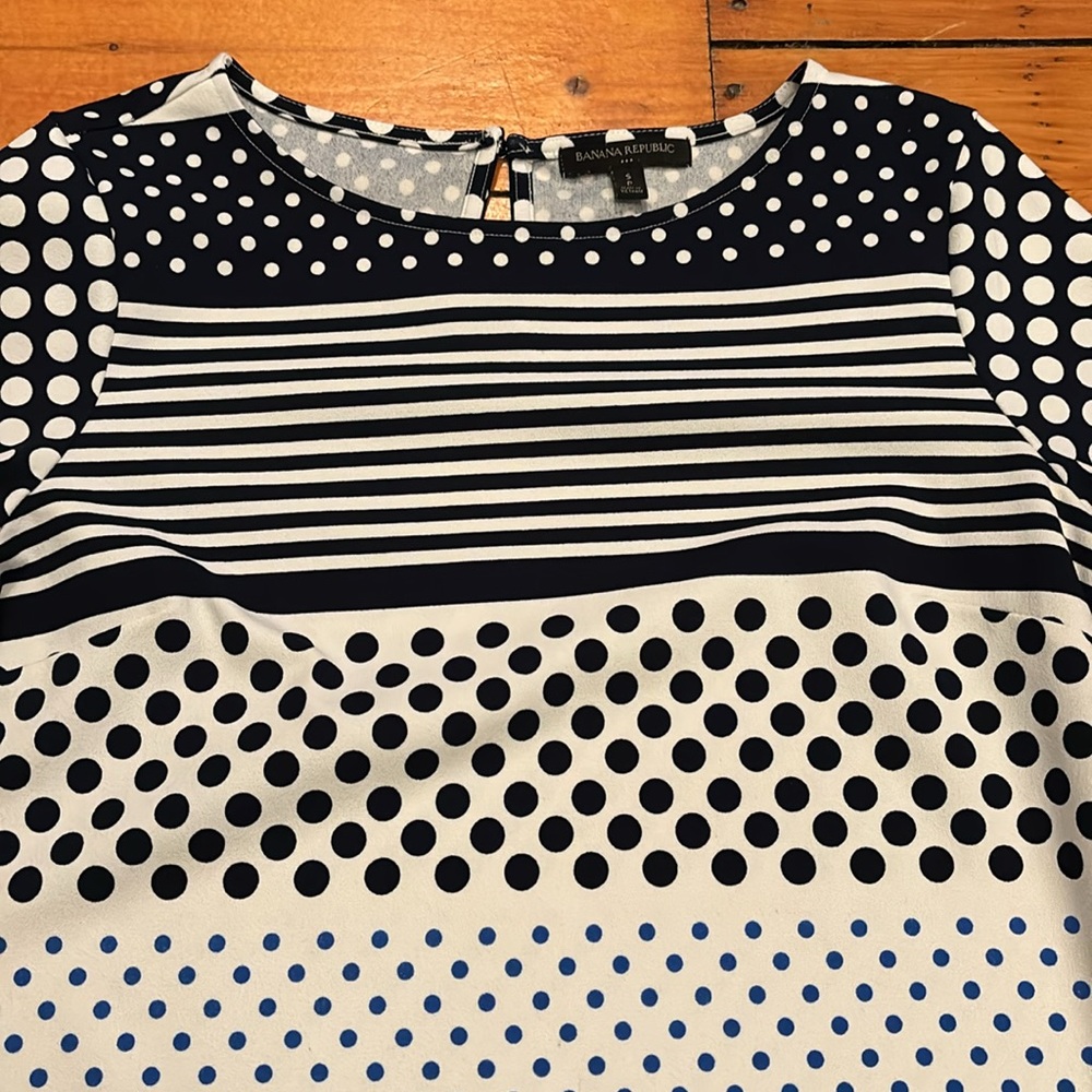 Banana Republic Black and White Patterned Mini Dress - Picture 2 of 6